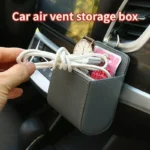 Car Storage Bag Car Air Vent Outlet Debris Bag for Mobile Phone Key Sunglasses Vent Dashboard Tidy Hanging Leather Organizer Box