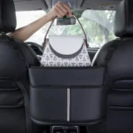 Car Seat Middle Hanger Storage Bag Leather Handbag Holder Tissue Water Cup Pockets Stowing Tidying Car Interior Accessories