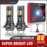 100000LM H7 LED Bulbs Headlight 9035 CSP Wireless Tube 1700W CSP for Car Headlamp Auto Diode Lamps Canbus H7 Led Turbo 6000K 12V