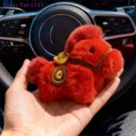 New New Year Horse-Shaped Keychain Car Ornament With Hanging Rope
