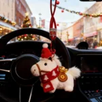 Soft Pony Keychain Lucky Horse Charm Car Mirror Decoration Plush Animal Keyring Bag Accessory Horse Year Fortune Gift Ornament